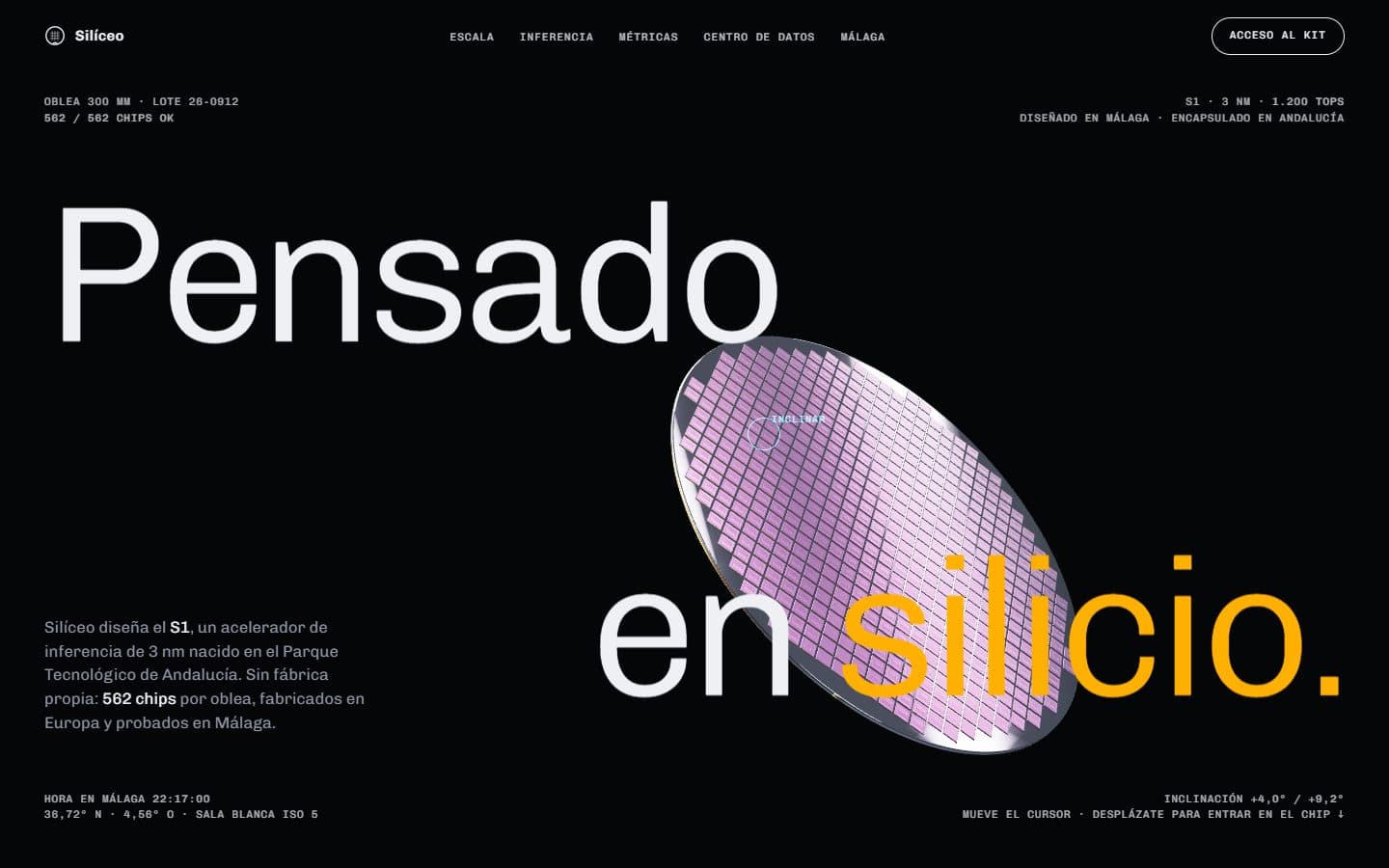 Resultado de la prueba en frío de Silíceo · chips de inferencia de 3 nm