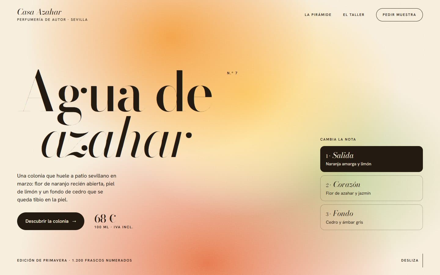 Lo que generó la IA con el prompt Lite de Malla de color en CSS puro